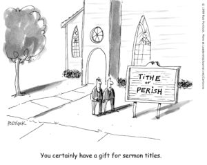 cartoon about money sermons 