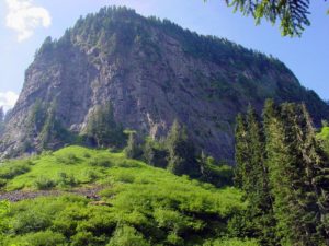 facing a mountain