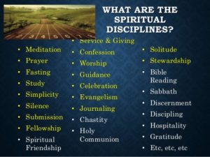 listing of spiritual disciplines